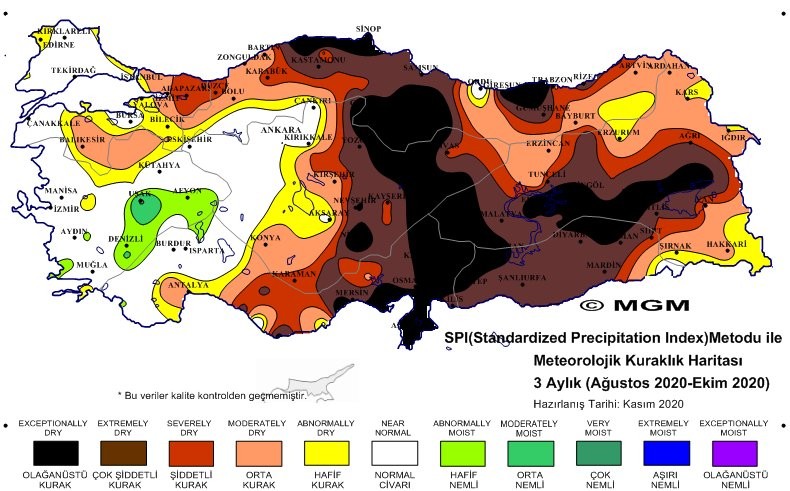 METEOROLOJİNİN KORKUTAN KURAKLIK HARİTASI: ORTA KARADENİZ OLAĞANÜSTÜ VE ÇOK ŞİDDETLİ KURAKLIK RİSKİNDE BAŞKAN DEMİR: "ÖNÜMÜZDEKİ MART AYINA KADAR YAĞMASA BİLE REZERVLERİMİZ BİZE YETİYOR"