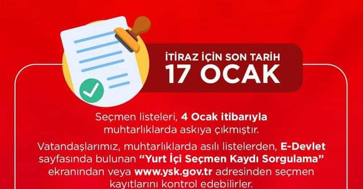 Seçmen Listeleri Bugün Askıya Çıkartıldı.