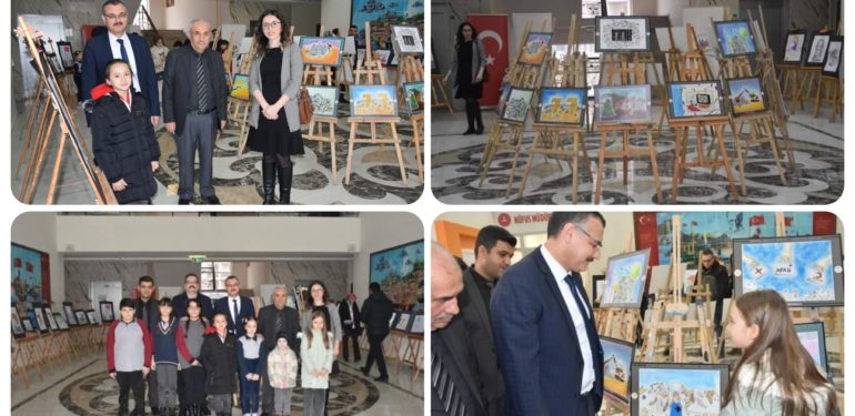 Boyabat’ta “Deprem ve Kudüs” konulu karikatür ve resim sergisi açıldı